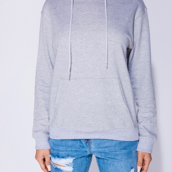 GREY OVERSIZED SWEAT HOODIE - Picture 3 of 8